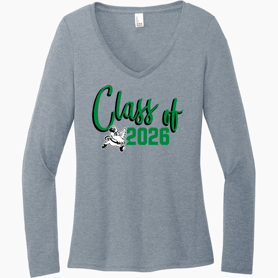IOWA PARK HIGH SCHOOL HAWKS District Women's Perfect Tri Long Sleeve V-Neck T-Shirt