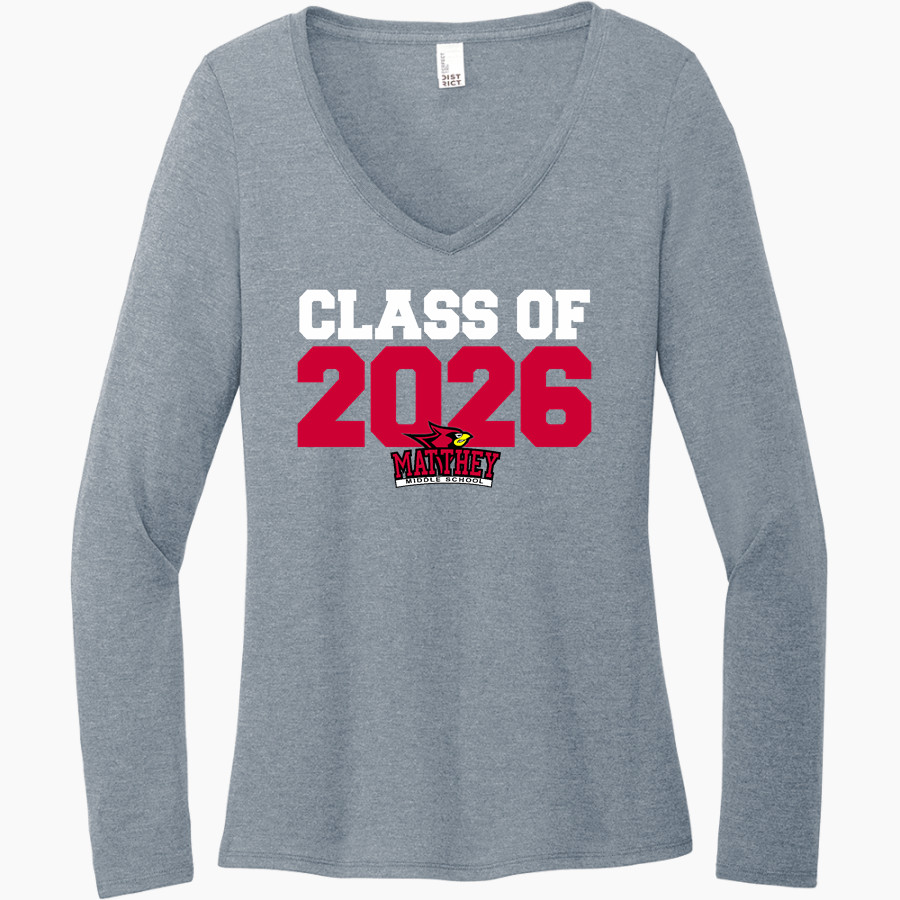 Julius L Matthey Cardinals <span class="pdp-name-mascot">Julius L Matthey Cardinals</span> District Women's Perfect Tri Long Sleeve V-Neck T-Shirt