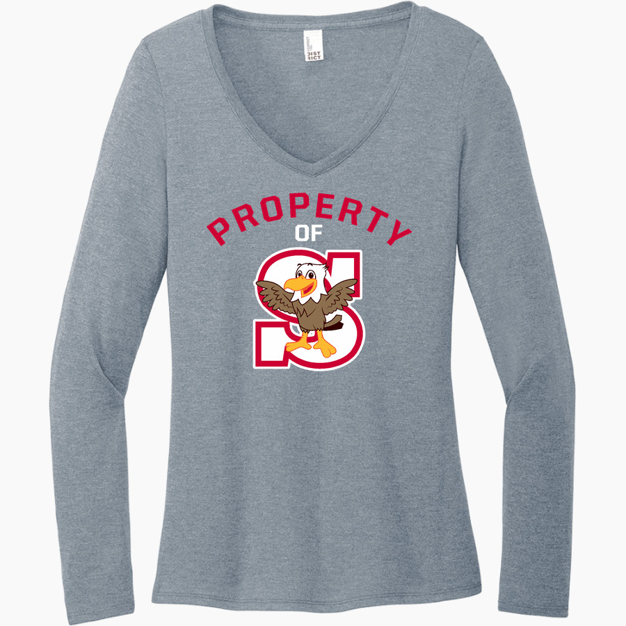 Swegle Eagles <span class="pdp-name-mascot">Swegle Elementary School Eagles</span> District Women's Perfect Tri Long Sleeve V-Neck T-Shirt