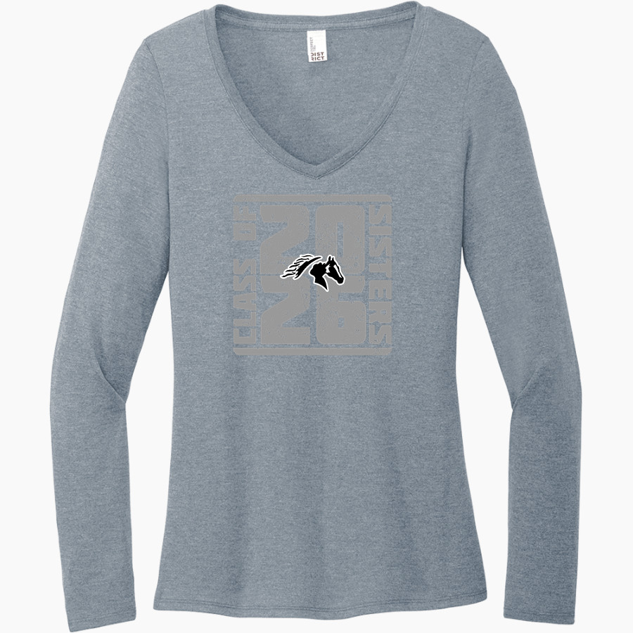 Sisters Outlaws <span class="pdp-name-mascot">Sisters Outlaws</span> District Women's Perfect Tri Long Sleeve V-Neck T-Shirt