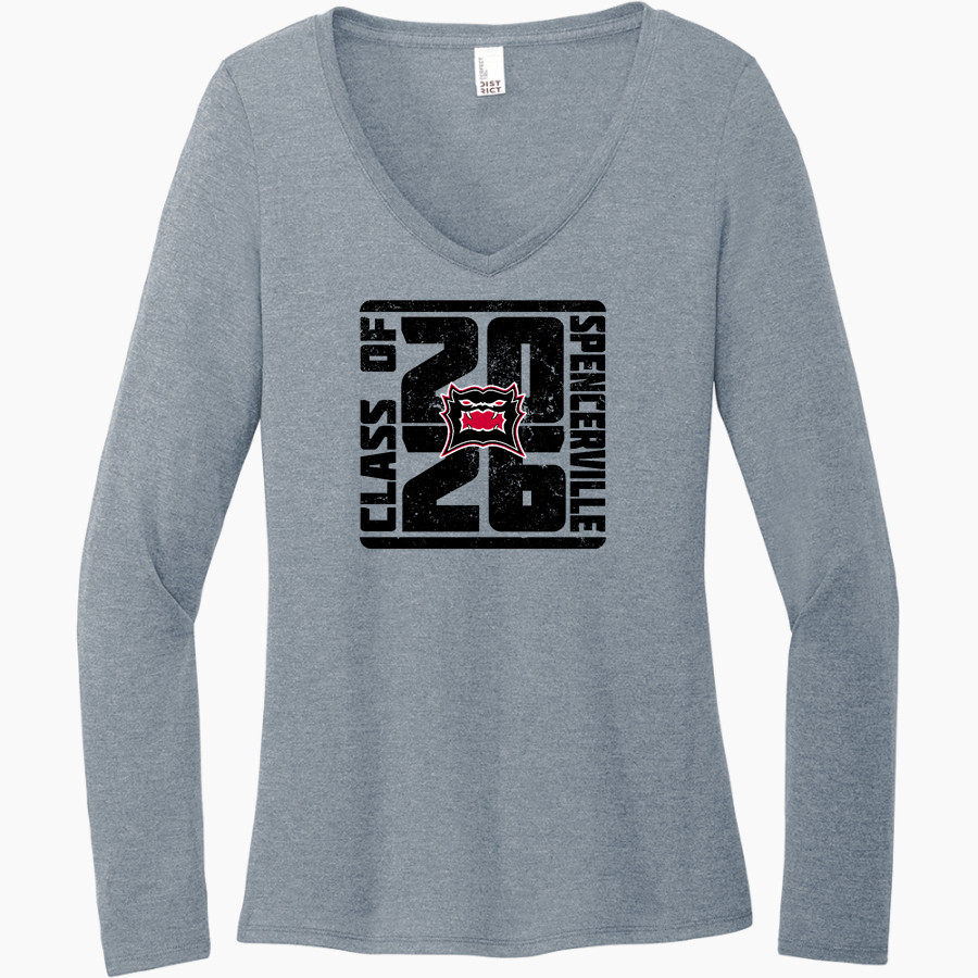 SPENCERVILLE HIGH SCHOOL BEARCATS <span class="pdp-name-mascot">SPENCERVILLE BEARCATS</span> District Women's Perfect Tri Long Sleeve V-Neck T-Shirt