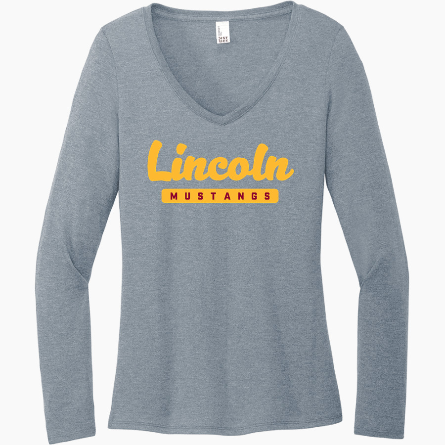 Lincoln Mustangs <span class="pdp-name-mascot">Lincoln Mustangs</span> District Women's Perfect Tri Long Sleeve V-Neck T-Shirt