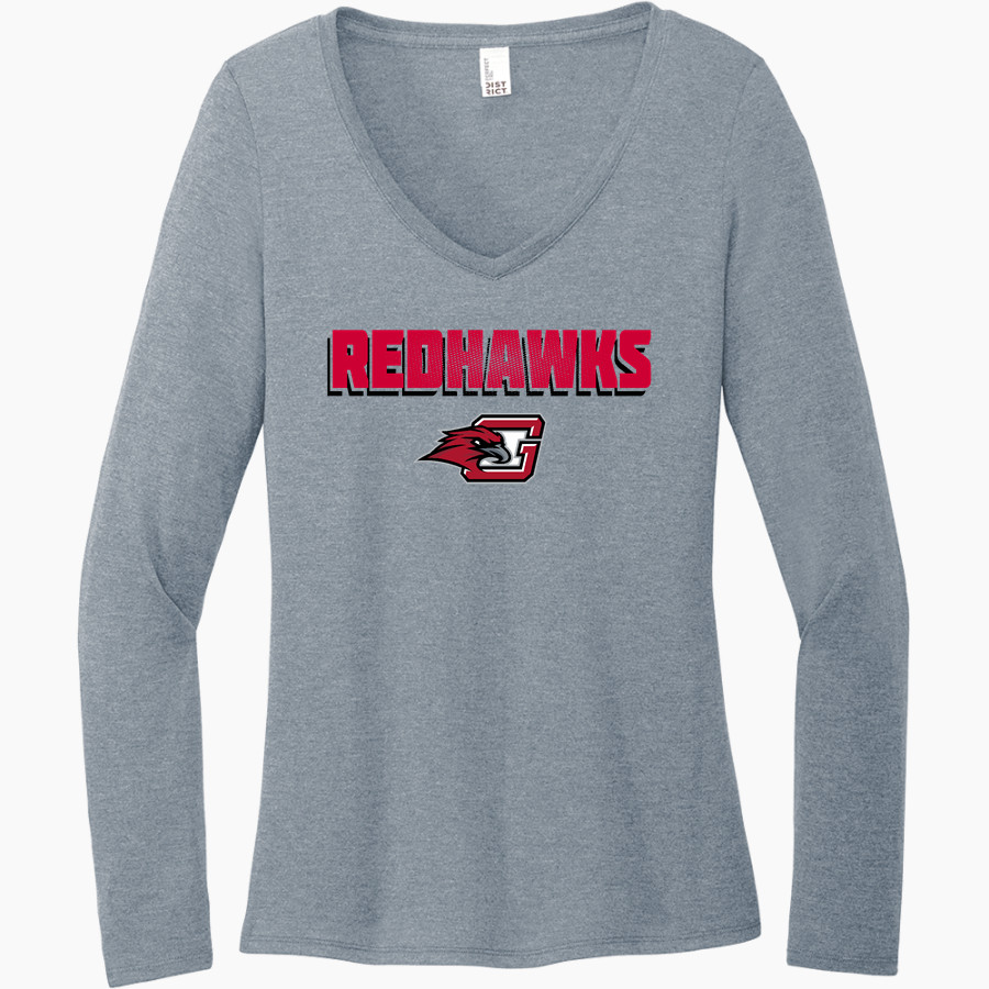 Goshen RedHawks District Women's Perfect Tri Long Sleeve V-Neck T-Shirt