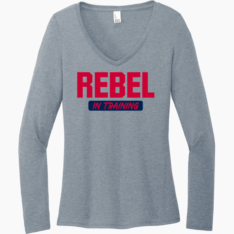Carroll Rebels District Women's Perfect Tri Long Sleeve V-Neck T-Shirt