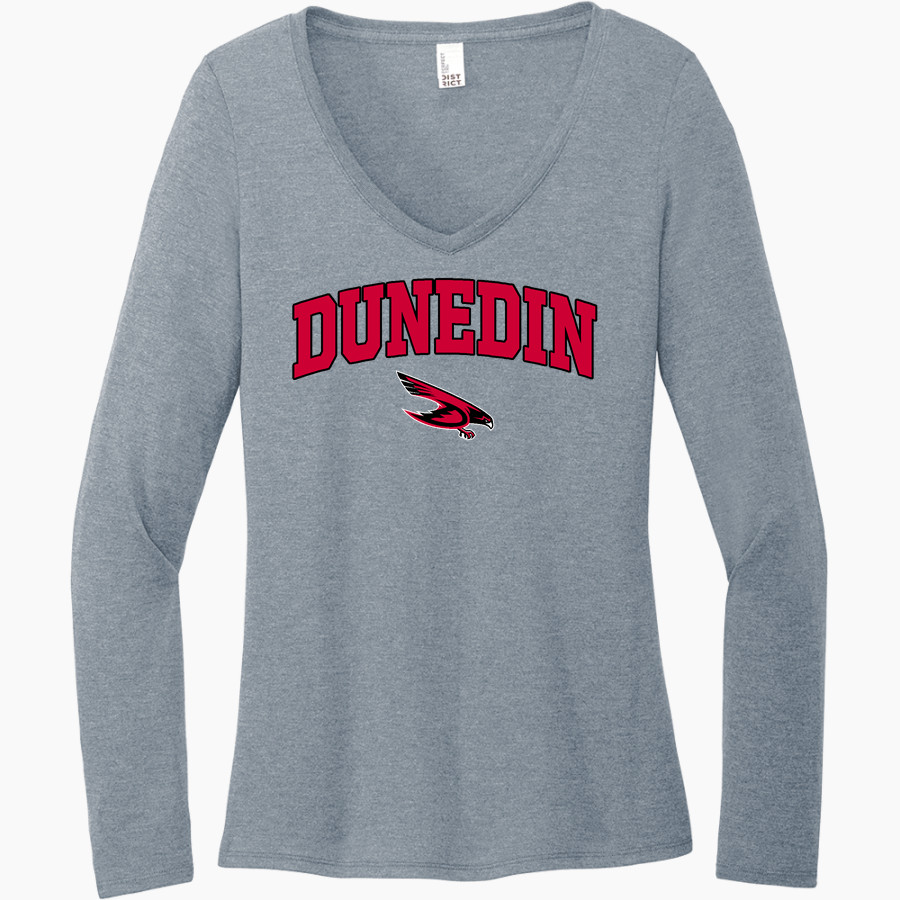 Dunedin Falcons District Women's Perfect Tri Long Sleeve V-Neck T-Shirt