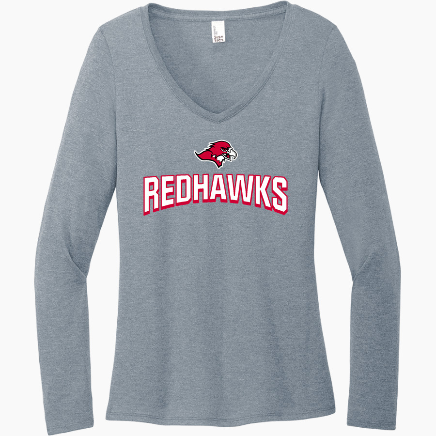 Benedictine University Mesa Redhawks District Women's Perfect Tri Long Sleeve V-Neck T-Shirt