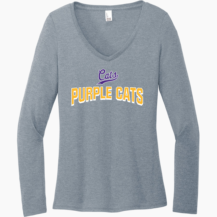 Ariton Purple Cats <span class="pdp-name-mascot">Ariton Purple Cats</span> District Women's Perfect Tri Long Sleeve V-Neck T-Shirt