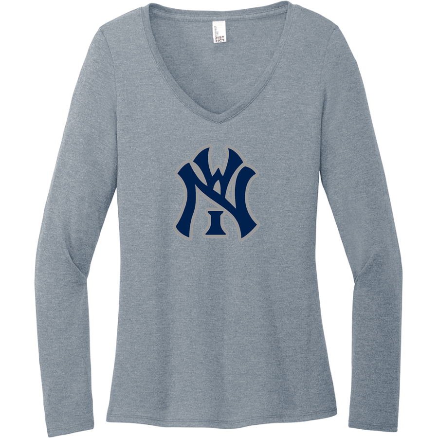 NWI Select Baseball <span class="pdp-name-mascot">NWI Shockers</span> District Women's Perfect Tri Long Sleeve V-Neck T-Shirt