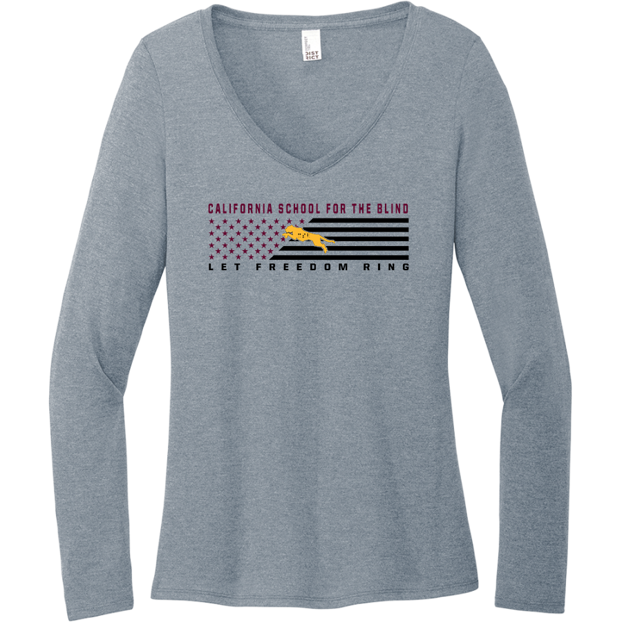 California School for the Blind <span class="pdp-name-mascot">California School for the Blind Cheetahs</span> District Women's Perfect Tri Long Sleeve V-Neck T-Shirt