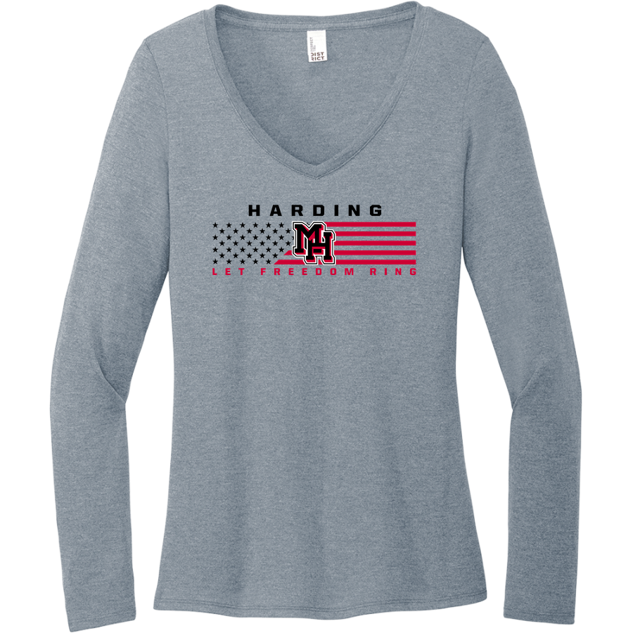 MARION HARDING PRESIDENTS <span class="pdp-name-mascot">HARDING PRESIDENTS</span> District Women's Perfect Tri Long Sleeve V-Neck T-Shirt