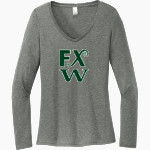 Frances Xavier Warde Jaguars <span class="pdp-name-mascot">Frances Xavier Warde School Jaguars</span> District Women's Perfect Tri Long Sleeve V-Neck T-Shirt Front Thumbnail