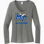 MTSU Blue Raiders District Women's Perfect Tri Long Sleeve V-Neck T-Shirt Front Thumbnail