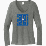 Barton College Official Store of the Bulldogs <span class="pdp-name-mascot">Barton Bulldogs</span> District Women's Perfect Tri Long Sleeve V-Neck T-Shirt Front Thumbnail