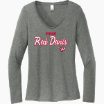 Pike Red Devils District Women's Perfect Tri Long Sleeve V-Neck T-Shirt Front Thumbnail