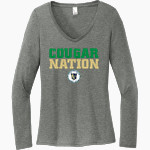 Corpus Christi Cougars District Women's Perfect Tri Long Sleeve V-Neck T-Shirt Front Thumbnail