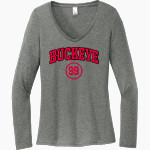Buckeye Volleyball Club <span class="pdp-name-mascot">Buckeye Volleyball Club</span> District Women's Perfect Tri Long Sleeve V-Neck T-Shirt Front Thumbnail