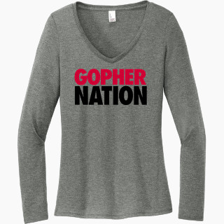 District Women's Perfect Tri Long Sleeve V-Neck T-Shirt