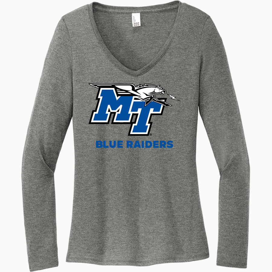 MTSU Blue Raiders District Women's Perfect Tri Long Sleeve V-Neck T-Shirt