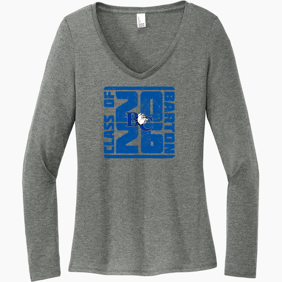 Barton College Official Store of the Bulldogs <span class="pdp-name-mascot">Barton Bulldogs</span> District Women's Perfect Tri Long Sleeve V-Neck T-Shirt