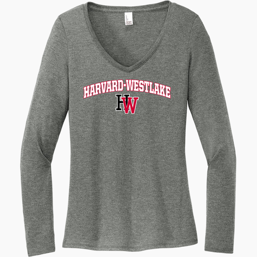 Harvard-Westlake The Official Online Store <span class="pdp-name-mascot">Harvard-Westlake Wolverines</span> District Women's Perfect Tri Long Sleeve V-Neck T-Shirt
