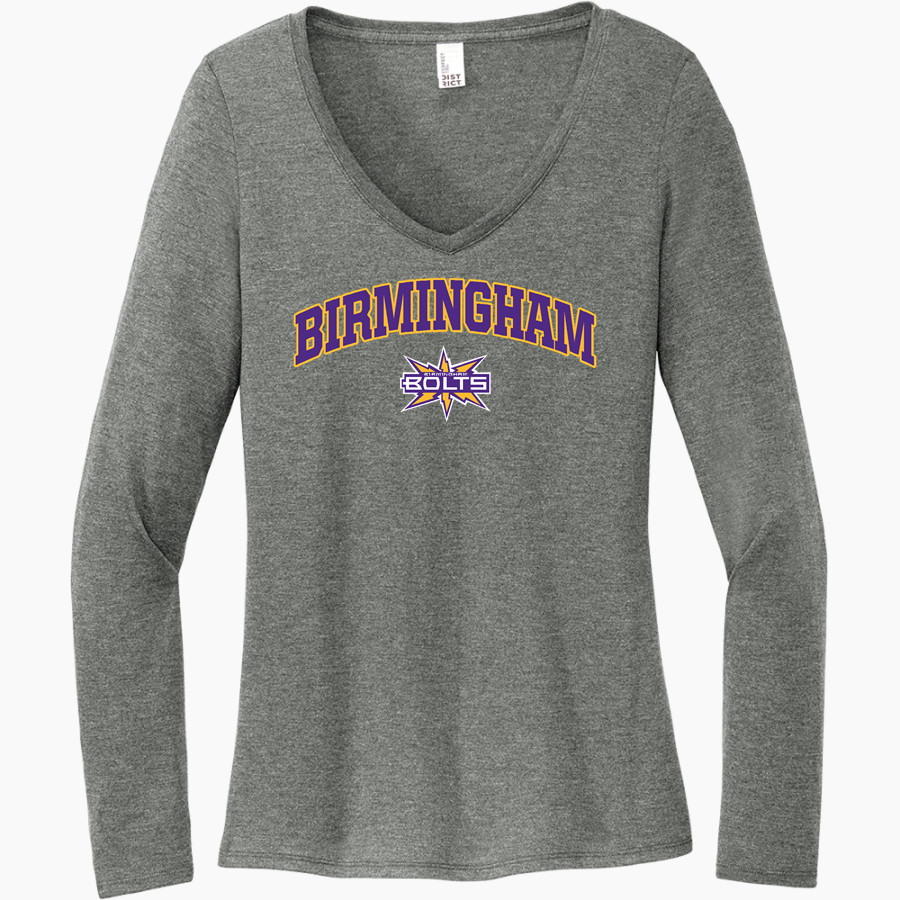 Birmingham Thunderbolts Premier SOFTBALL <span class="pdp-name-mascot">Birmingham Thunderbolts Softball</span> District Women's Perfect Tri Long Sleeve V-Neck T-Shirt