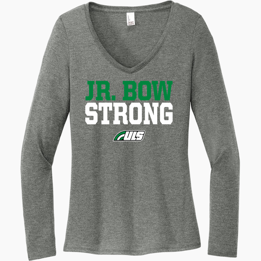 ULS Jr. Bows <span class="pdp-name-mascot">Junior Rainbows</span> District Women's Perfect Tri Long Sleeve V-Neck T-Shirt