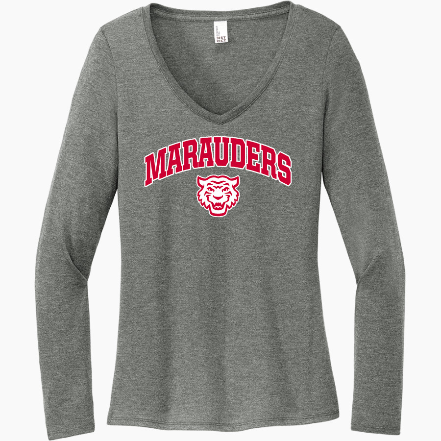 Williamson Marauders District Women's Perfect Tri Long Sleeve V-Neck T-Shirt