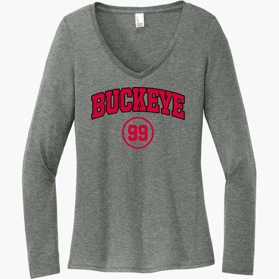 Buckeye Volleyball Club <span class="pdp-name-mascot">Buckeye Volleyball Club</span> District Women's Perfect Tri Long Sleeve V-Neck T-Shirt