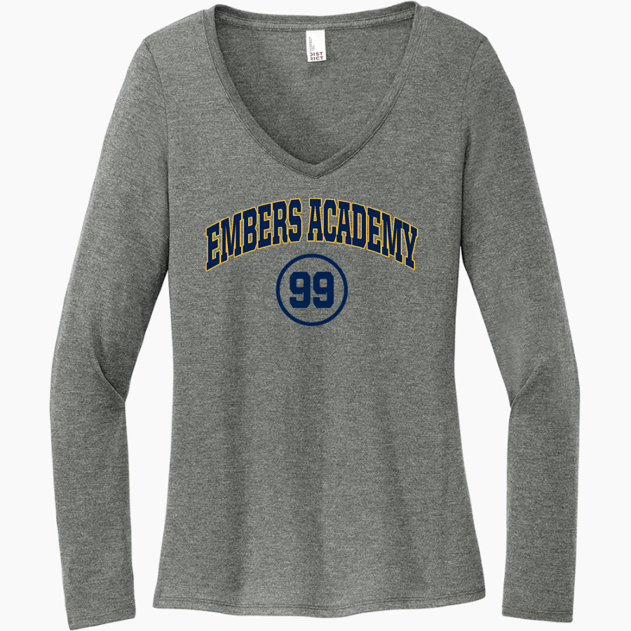 Embers Academy Sparks District Women's Perfect Tri Long Sleeve V-Neck T-Shirt