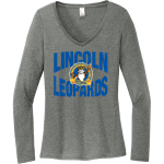 Lincoln Leopards <span class="pdp-name-mascot">Lincoln Elementary School Leopards</span> District Women's Perfect Tri Long Sleeve V-Neck T-Shirt Front Thumbnail