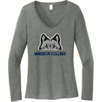 Madison College WolfPack <span class="pdp-name-mascot">Madison College Athletics WolfPack</span> District Women's Perfect Tri Long Sleeve V-Neck T-Shirt Front Thumbnail