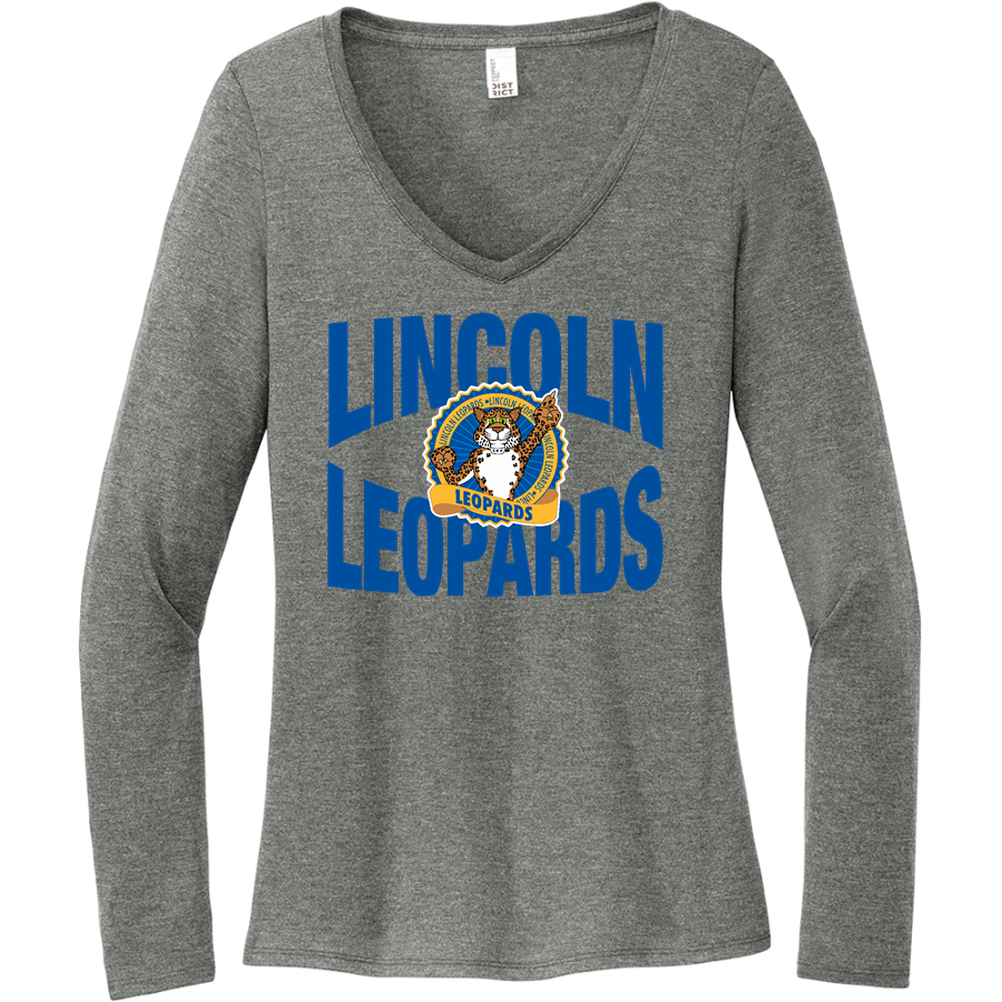 Lincoln Leopards <span class="pdp-name-mascot">Lincoln Elementary School Leopards</span> District Women's Perfect Tri Long Sleeve V-Neck T-Shirt
