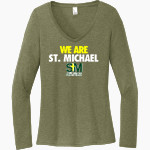 St. Michael Gators District Women's Perfect Tri Long Sleeve V-Neck T-Shirt Front Thumbnail