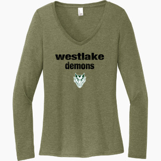 District Women's Perfect Tri Long Sleeve V-Neck T-Shirt