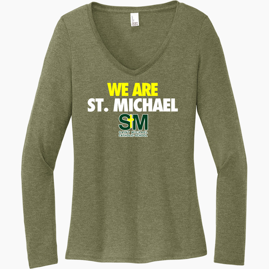 St. Michael Gators District Women's Perfect Tri Long Sleeve V-Neck T-Shirt