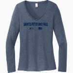 Saints Peter and Paul Sabres <span class="pdp-name-mascot">Saints Peter and Paul Sabres</span> District Women's Perfect Tri Long Sleeve V-Neck T-Shirt Front Thumbnail