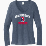 Medford Tech Jaguars District Women's Perfect Tri Long Sleeve V-Neck T-Shirt Front Thumbnail