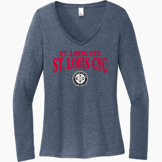 District Women's Perfect Tri Long Sleeve V-Neck T-Shirt