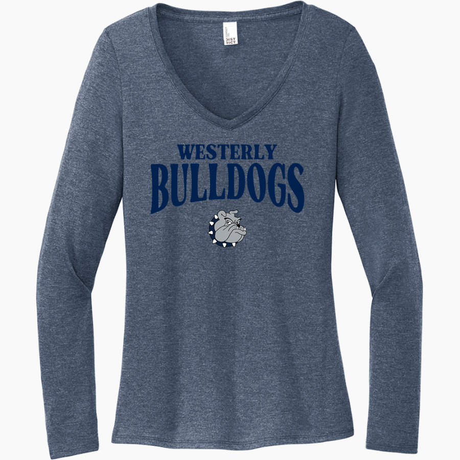 Westerly Bulldogs <span class="pdp-name-mascot">Westerly Bulldogs</span> District Women's Perfect Tri Long Sleeve V-Neck T-Shirt