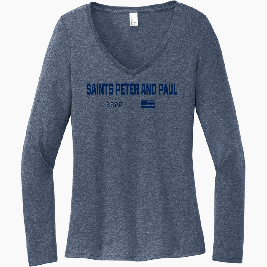 Saints Peter and Paul Sabres <span class="pdp-name-mascot">Saints Peter and Paul Sabres</span> District Women's Perfect Tri Long Sleeve V-Neck T-Shirt