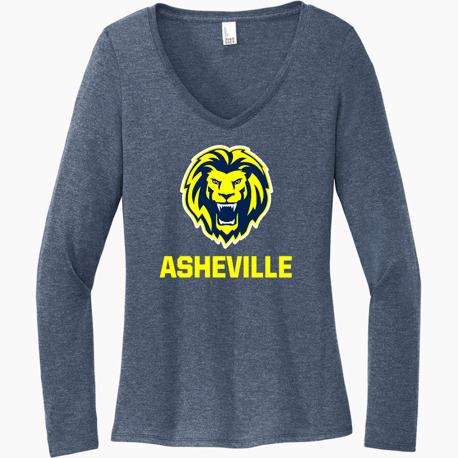ASHEVILLE CHRISTIAN ACADEMY LIONS <span class="pdp-name-mascot">ASHEVILLE LIONS</span> District Women's Perfect Tri Long Sleeve V-Neck T-Shirt