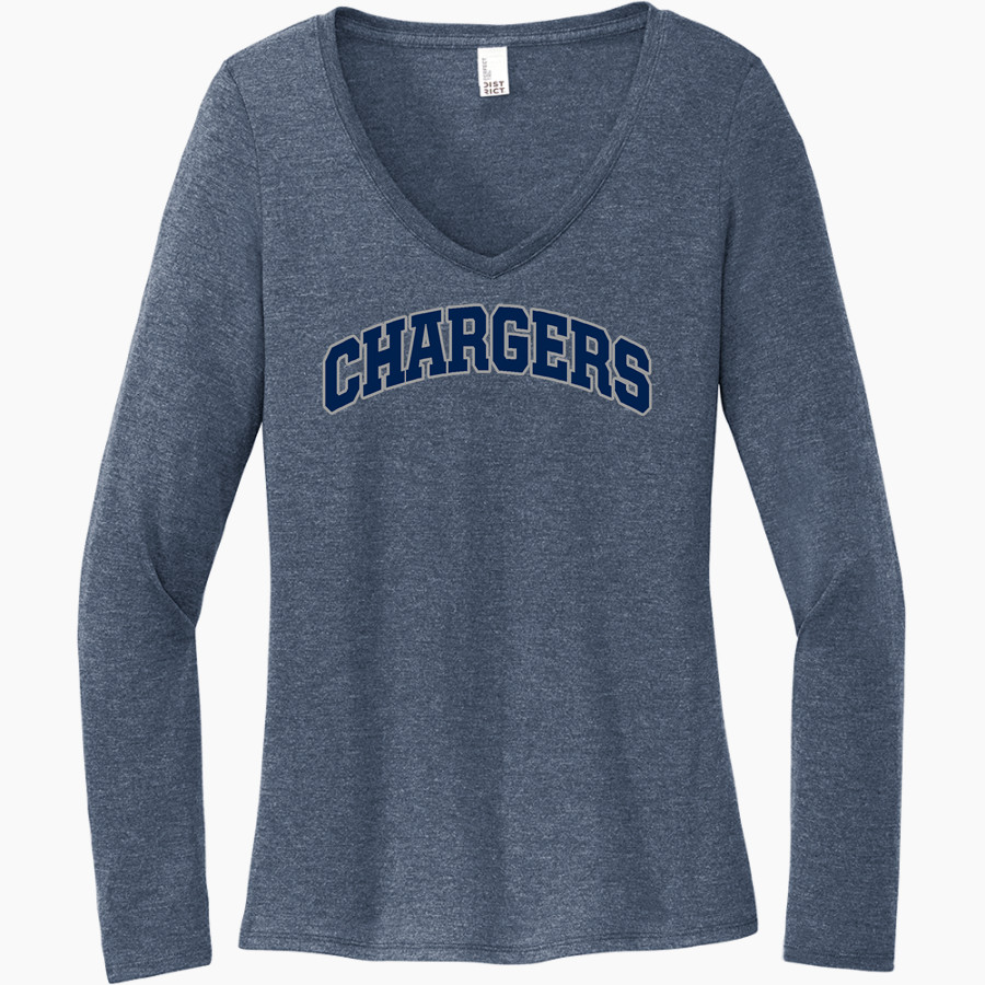 HIllsdale Chargers <span class="pdp-name-mascot">HIllsdale College Chargers</span> District Women's Perfect Tri Long Sleeve V-Neck T-Shirt