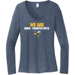 MADRID-WADDINGTON CENTRAL H S YELLOWJACKETS <span class="pdp-name-mascot">MADRID - WADDINGTON CENTRAL YELLOWJACKETS</span> District Women's Perfect Tri Long Sleeve V-Neck T-Shirt Front Thumbnail
