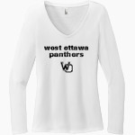 West Ottawa Panthers District Women's Perfect Tri Long Sleeve V-Neck T-Shirt Front Thumbnail