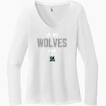 Woods Charter Wolves District Women's Perfect Tri Long Sleeve V-Neck T-Shirt Front Thumbnail