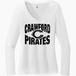 CRAWFORD HIGH SCHOOL PIRATES <span class="pdp-name-mascot">CRAWFORD PIRATES</span> District Women's Perfect Tri Long Sleeve V-Neck T-Shirt Front Thumbnail