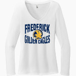 FREDERICK HIGH SCHOOL GOLDEN EAGLES <span class="pdp-name-mascot">FREDERICK GOLDEN EAGLES</span> District Women's Perfect Tri Long Sleeve V-Neck T-Shirt Front Thumbnail