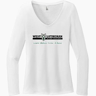 District Women's Perfect Tri Long Sleeve V-Neck T-Shirt