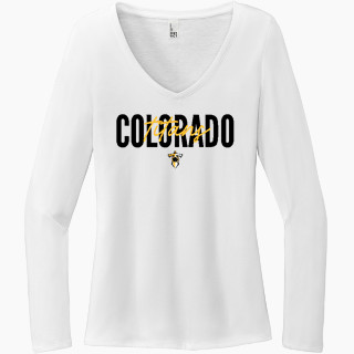 District Women's Perfect Tri Long Sleeve V-Neck T-Shirt