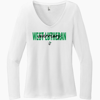 District Women's Perfect Tri Long Sleeve V-Neck T-Shirt